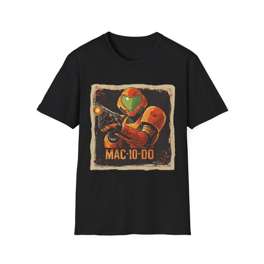 Retro Met Roid Samus Tee, Nostalgia Gamer T-Shirt Design, Unisex Softstyle