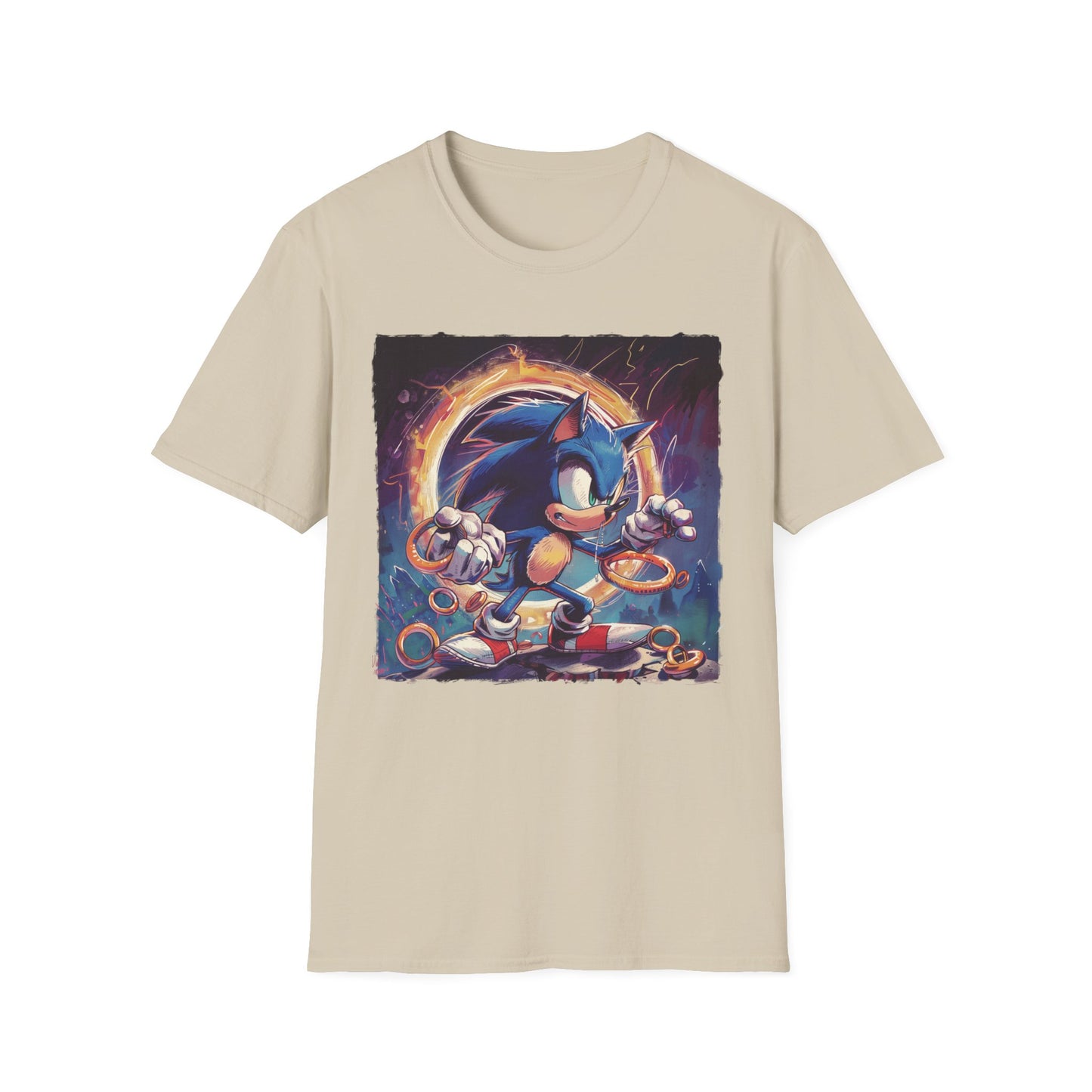 Cool Sonic T-Shirt, Retro Sonic Ring Graphic Tee Design, Gamer Merch, Unisex