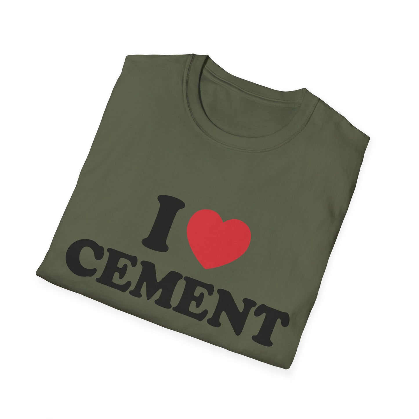 Funny "I Love Cement" T-Shirt, Builder/Engineer/Construction Tee, Unisex