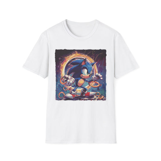 Cool Sonic T-Shirt, Retro Sonic Ring Graphic Tee Design, Gamer Merch, Unisex