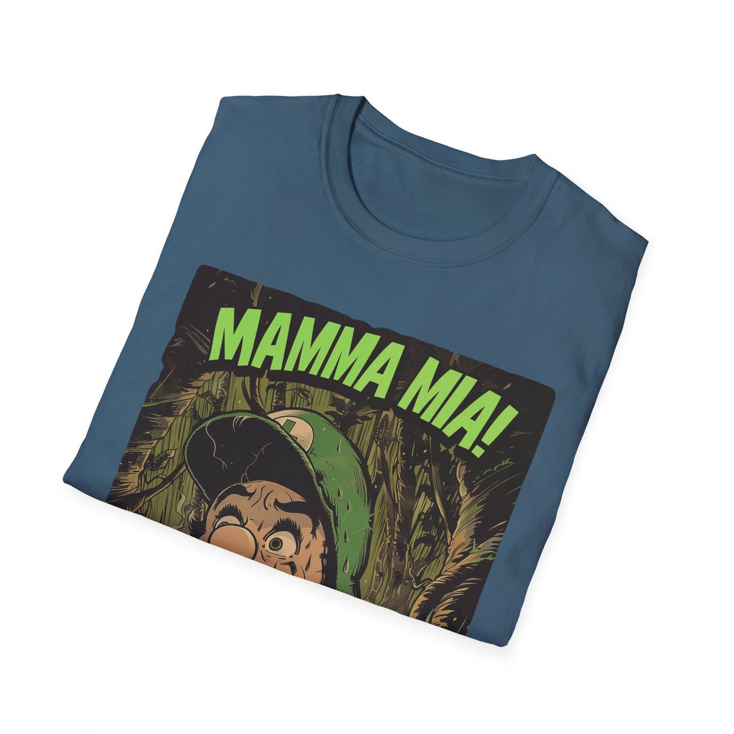 Funny Luigi Plumber T-Shirt "Mamma Mia!" Graphic Tee, Unisex