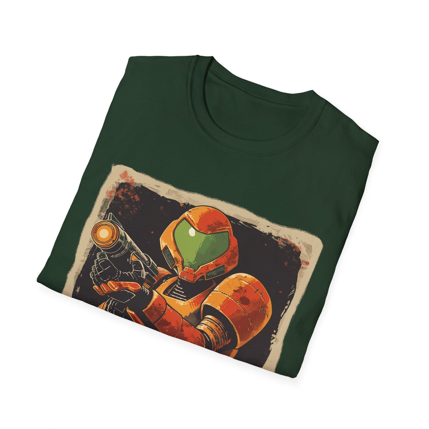 Retro Met Roid Samus Tee, Nostalgia Gamer T-Shirt Design, Unisex Softstyle