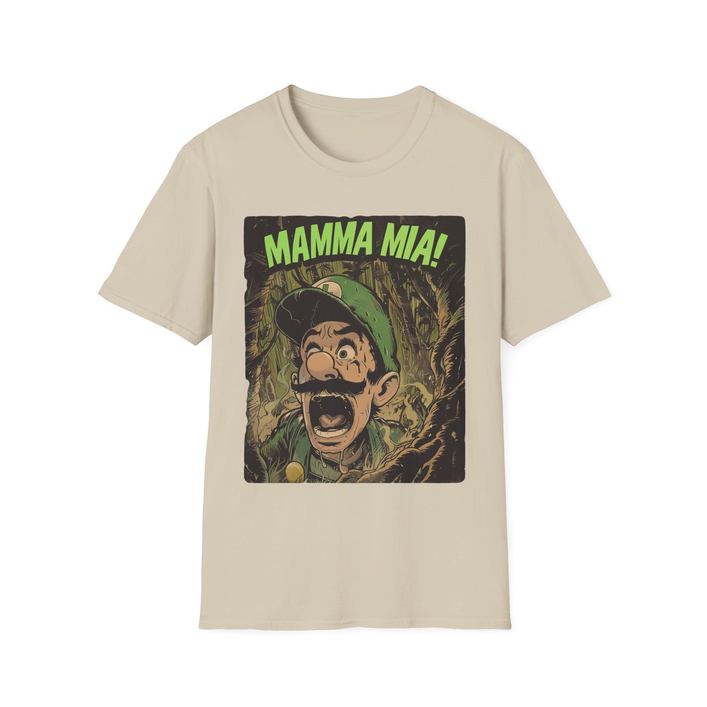 Funny Luigi Plumber T-Shirt "Mamma Mia!" Graphic Tee, Unisex