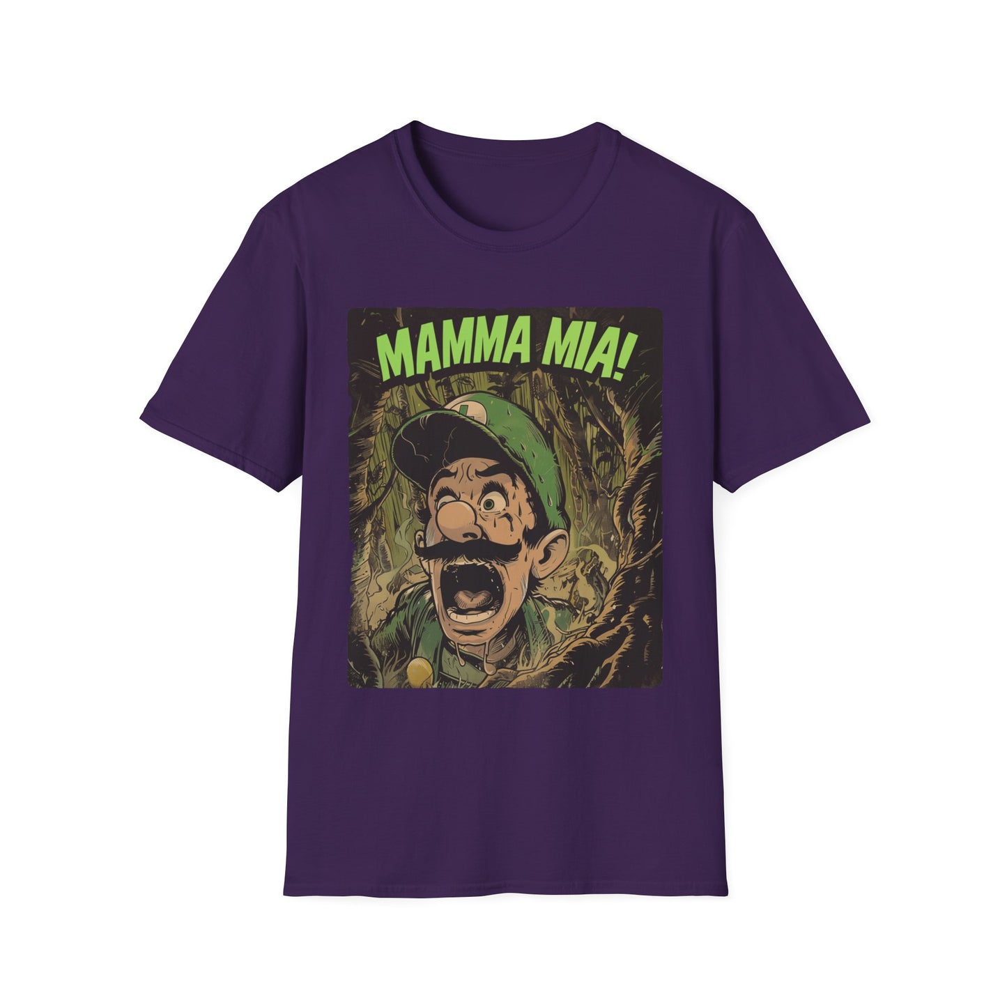 Funny Luigi Plumber T-Shirt "Mamma Mia!" Graphic Tee, Unisex