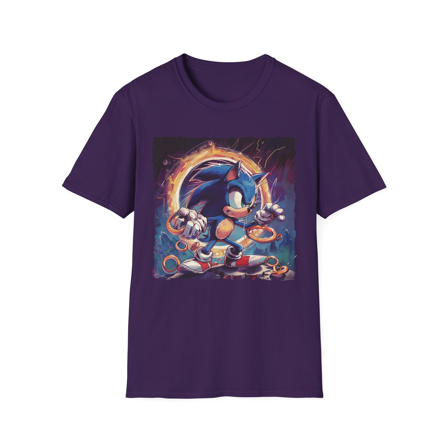 Cool Sonic T-Shirt, Retro Sonic Ring Graphic Tee Design, Gamer Merch, Unisex