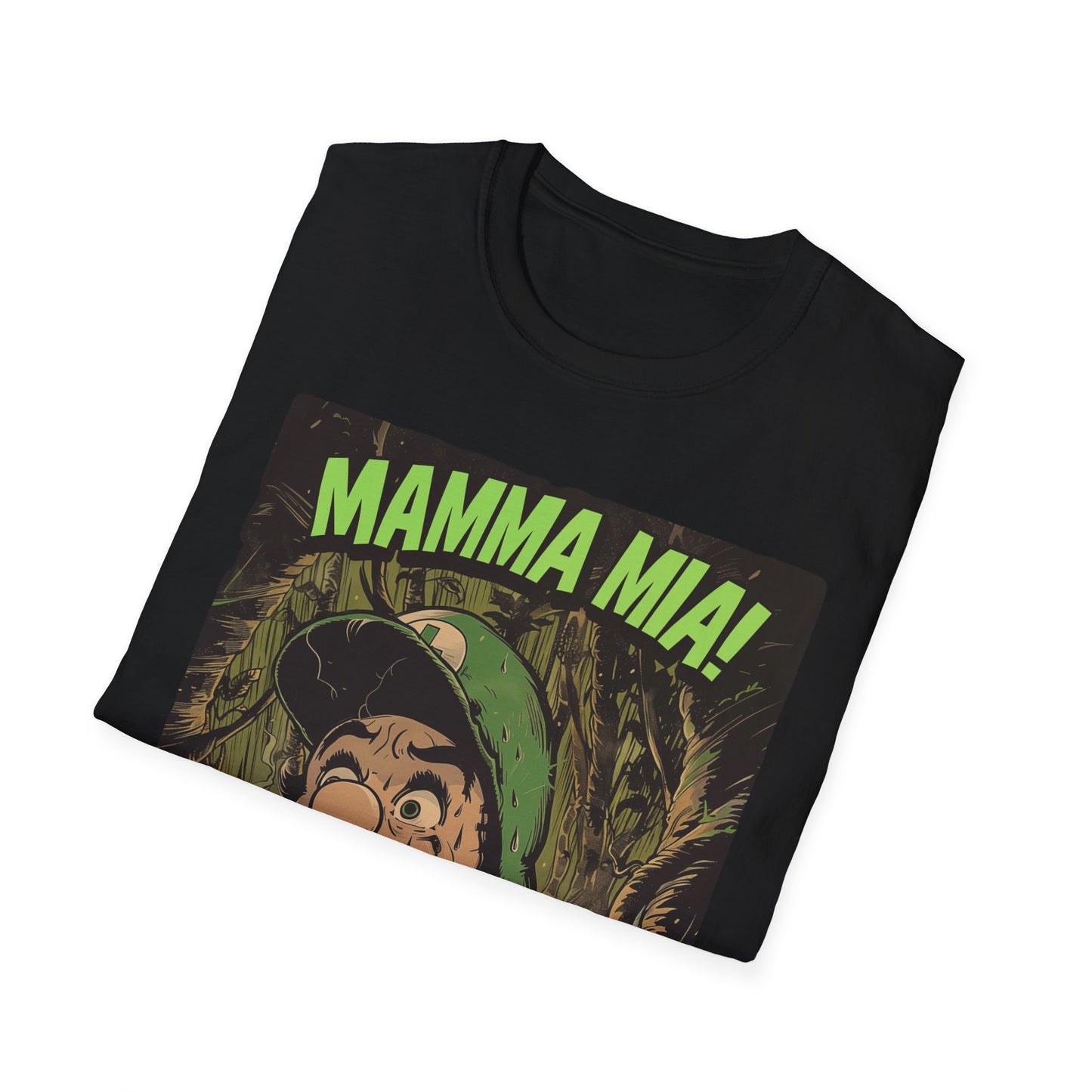 Funny Luigi Plumber T-Shirt "Mamma Mia!" Graphic Tee, Unisex