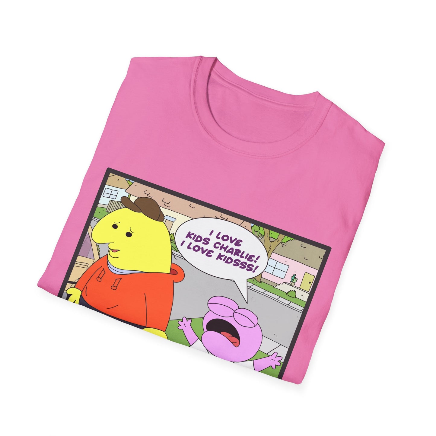 Funny "I Love Kids" Smiling Friends Graphic T-Shirt, Unisex