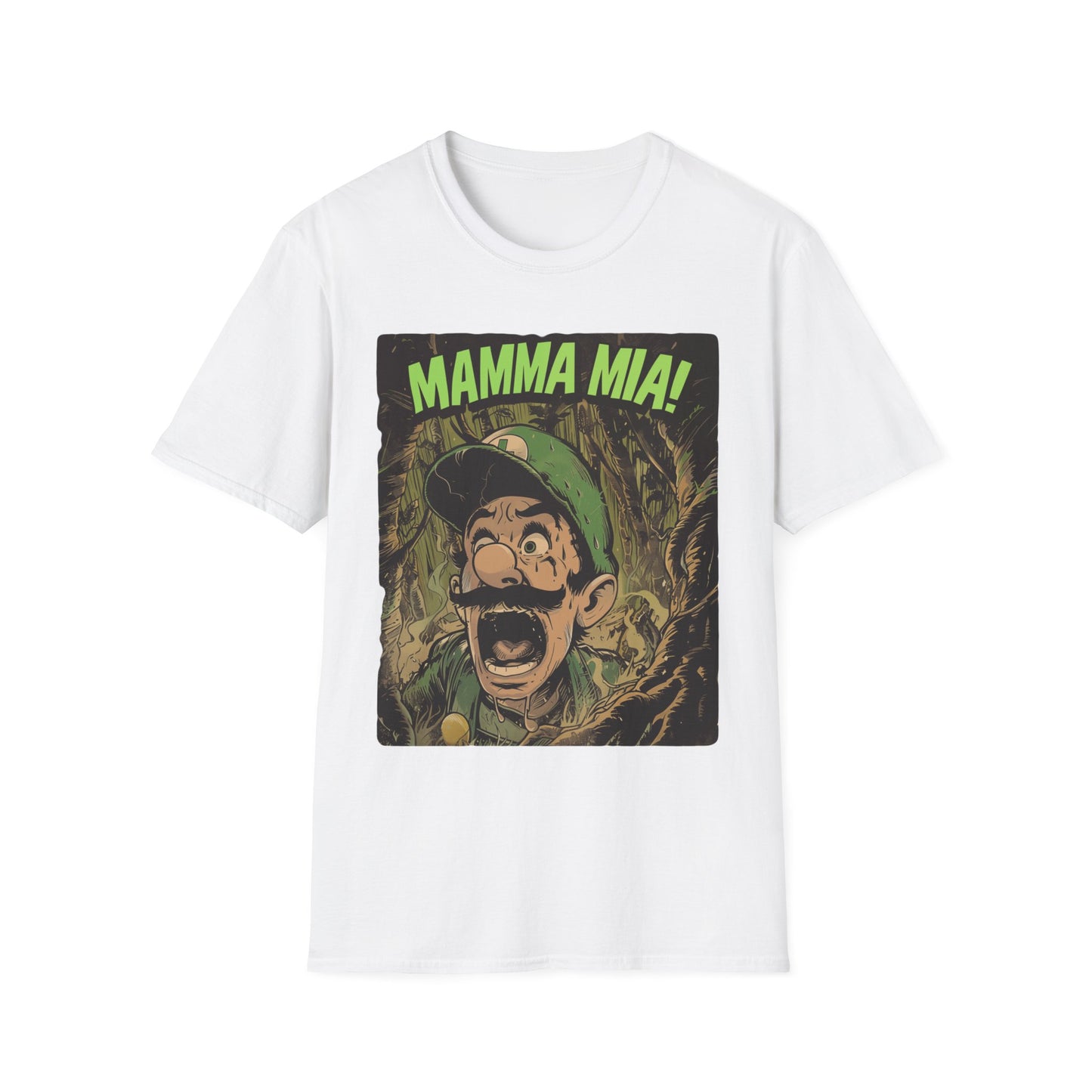 Funny Luigi Plumber T-Shirt "Mamma Mia!" Graphic Tee, Unisex