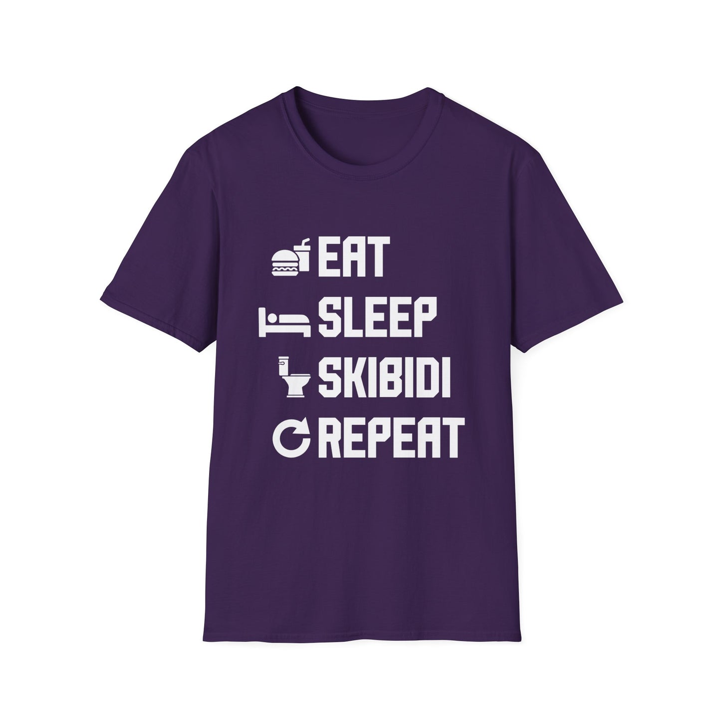 Eat Sleep Skibidi Repeat, Funny Graphic Meme Sigma Male T-Shirt, Unisex