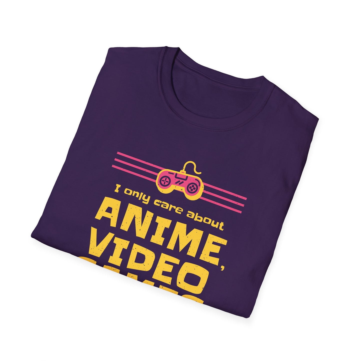 I Only Care about Anime, Video Games and Food T-Shirt, Funny Graphic Tee Gift, Unisex