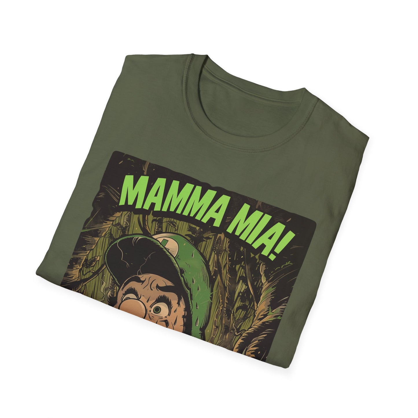 Funny Luigi Plumber T-Shirt "Mamma Mia!" Graphic Tee, Unisex