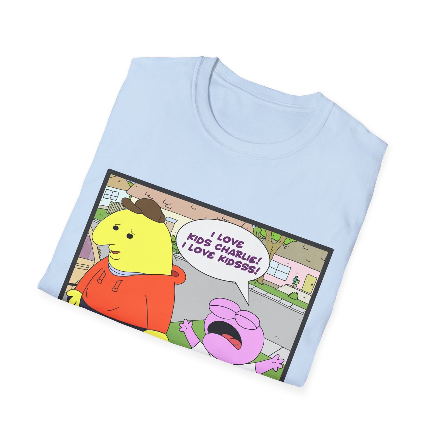 Funny "I Love Kids" Smiling Friends Graphic T-Shirt, Unisex