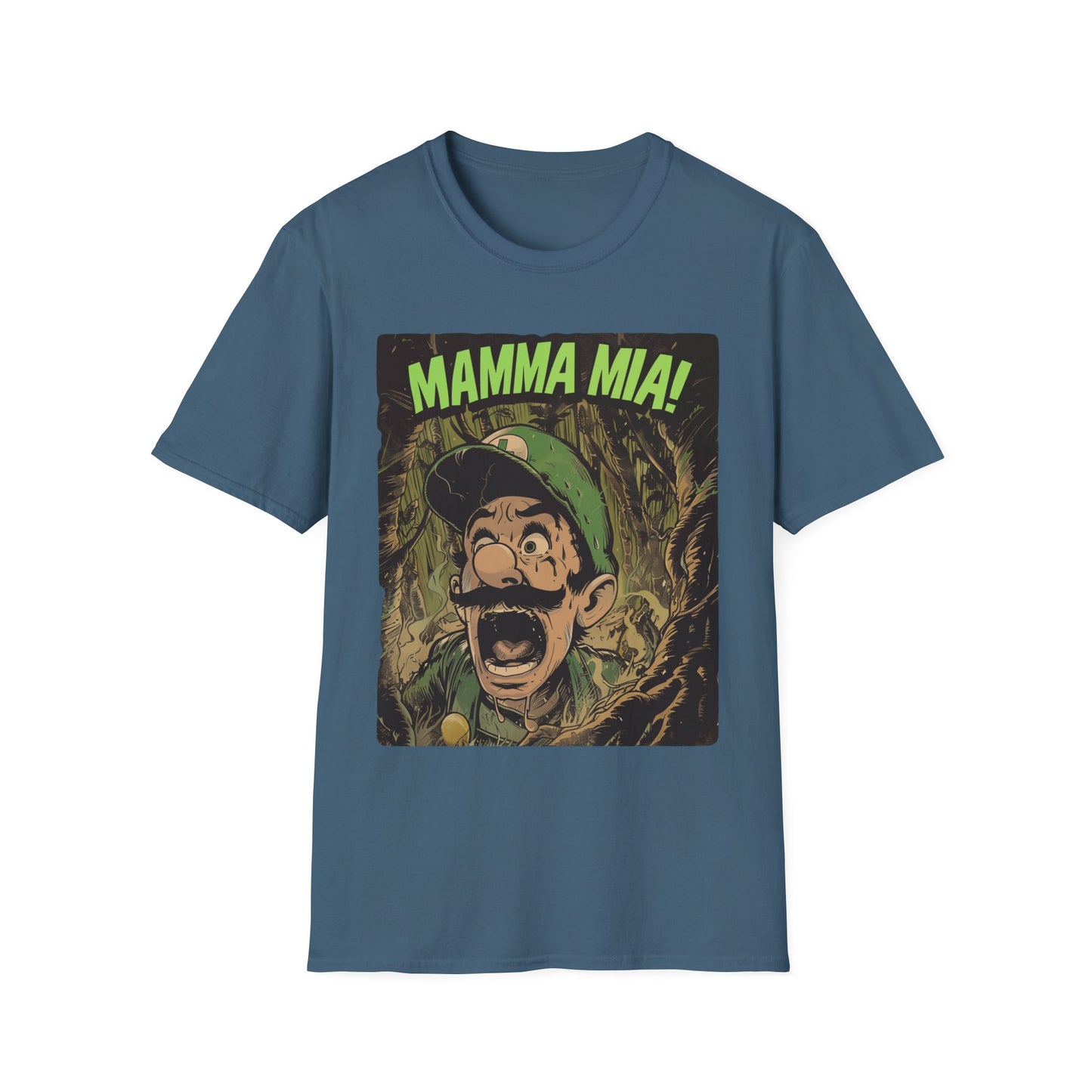 Funny Luigi Plumber T-Shirt "Mamma Mia!" Graphic Tee, Unisex