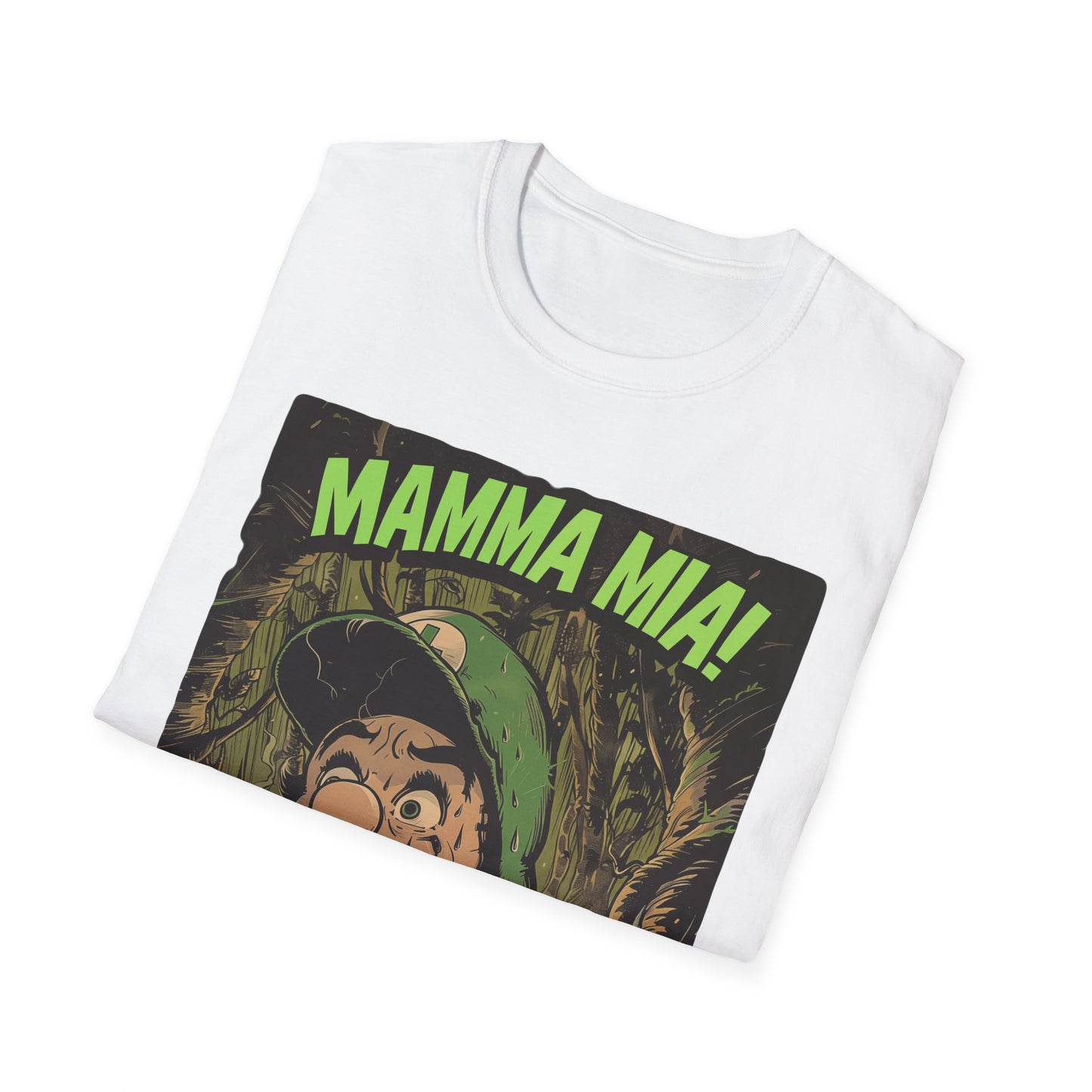 Funny Luigi Plumber T-Shirt "Mamma Mia!" Graphic Tee, Unisex