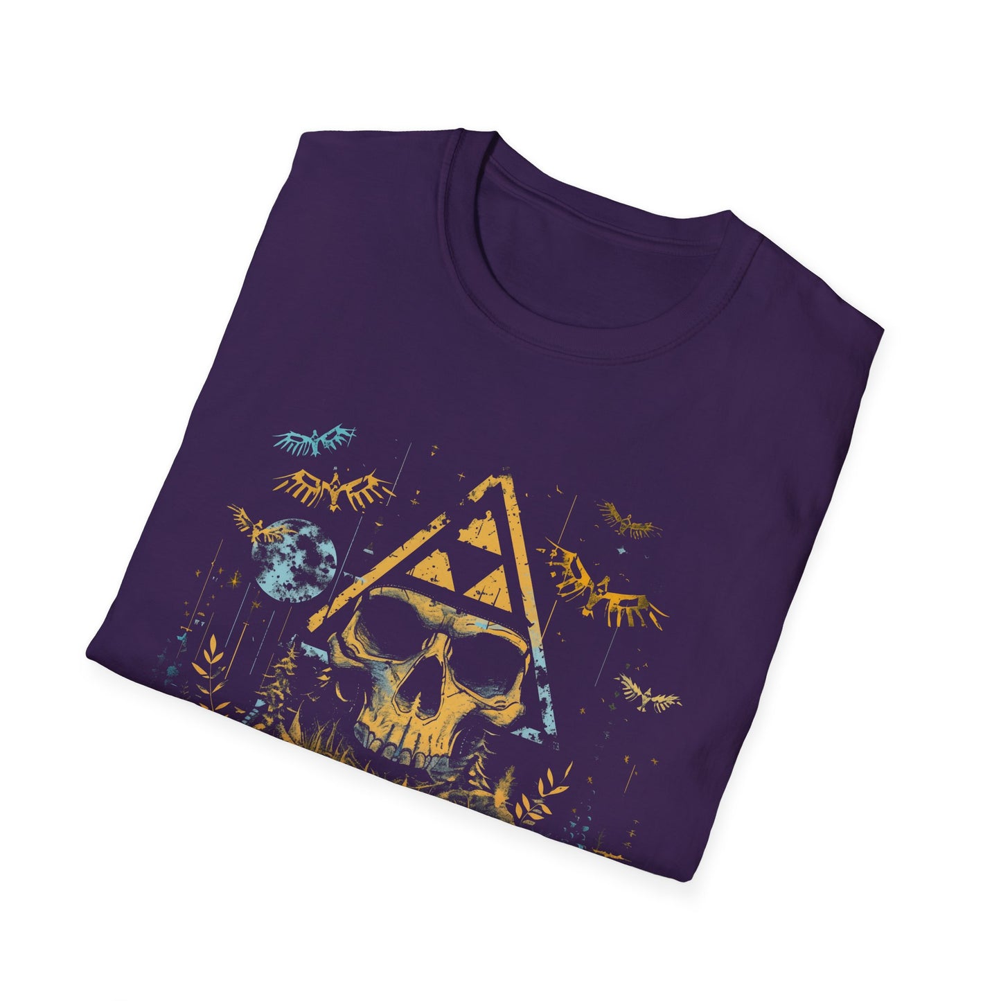 Legend of Z Skull T-Shirt, Tri Force Retro Dark Fantasy Art Style, Unisex