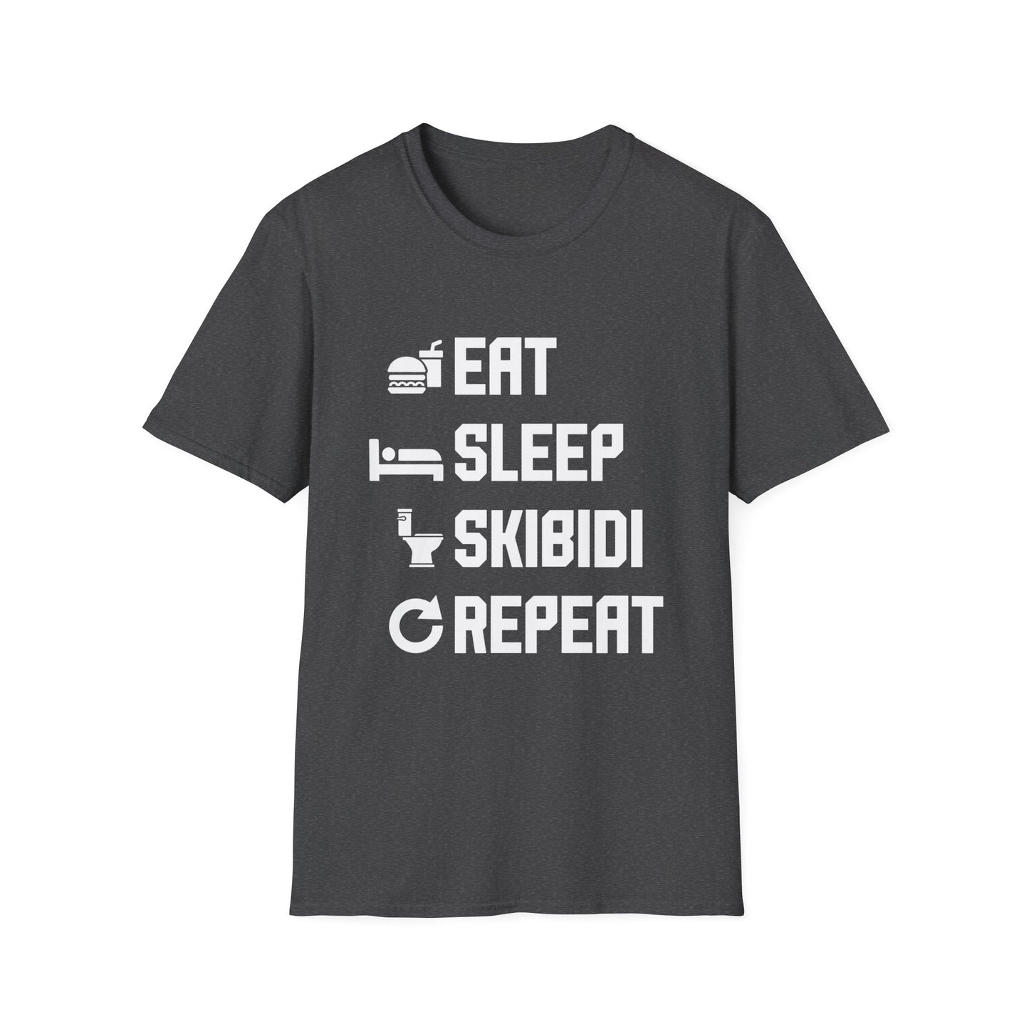 Eat Sleep Skibidi Repeat, Funny Graphic Meme Sigma Male T-Shirt, Unisex