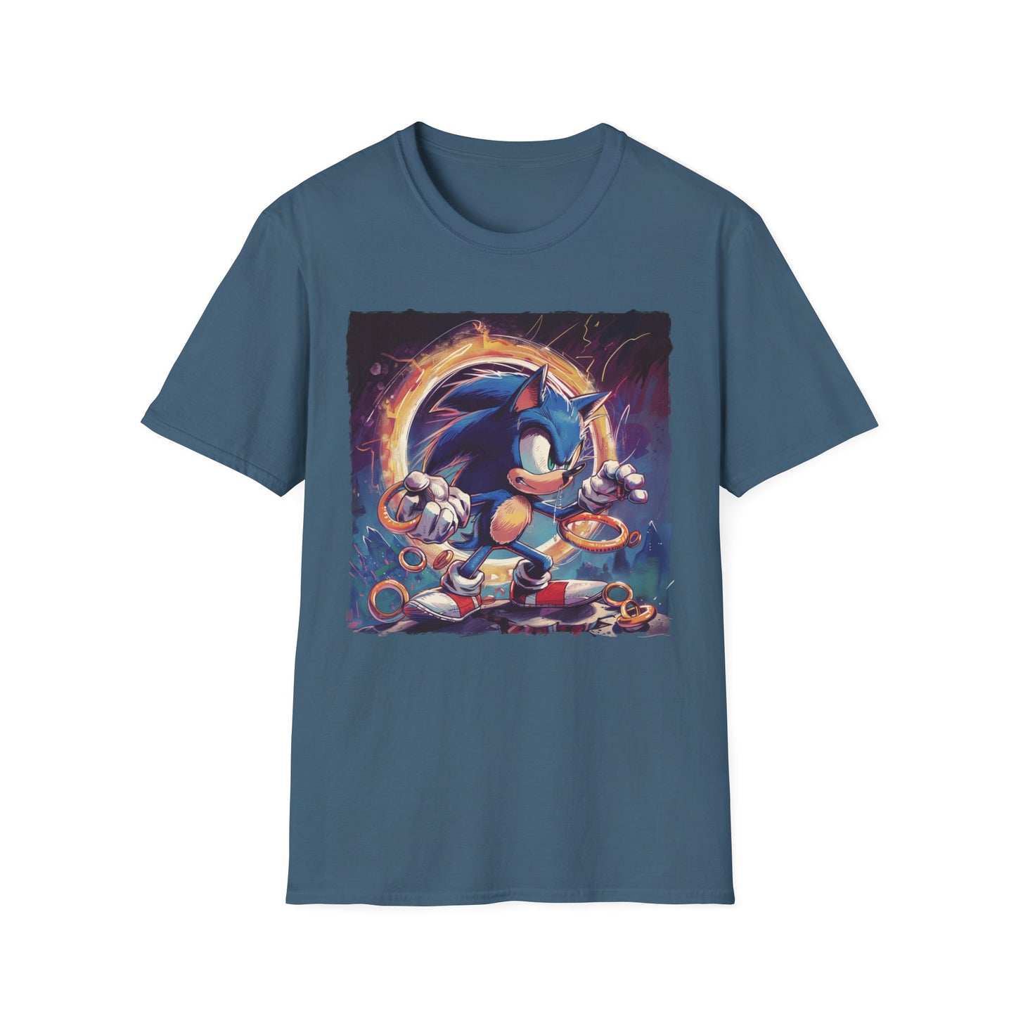 Cool Sonic T-Shirt, Retro Sonic Ring Graphic Tee Design, Gamer Merch, Unisex