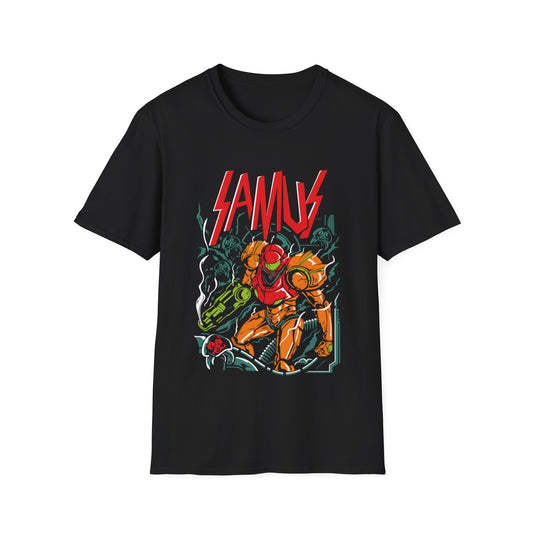 Met Samus Aran Graphic T-Shirt, Retro Gamer Tee, Unisex