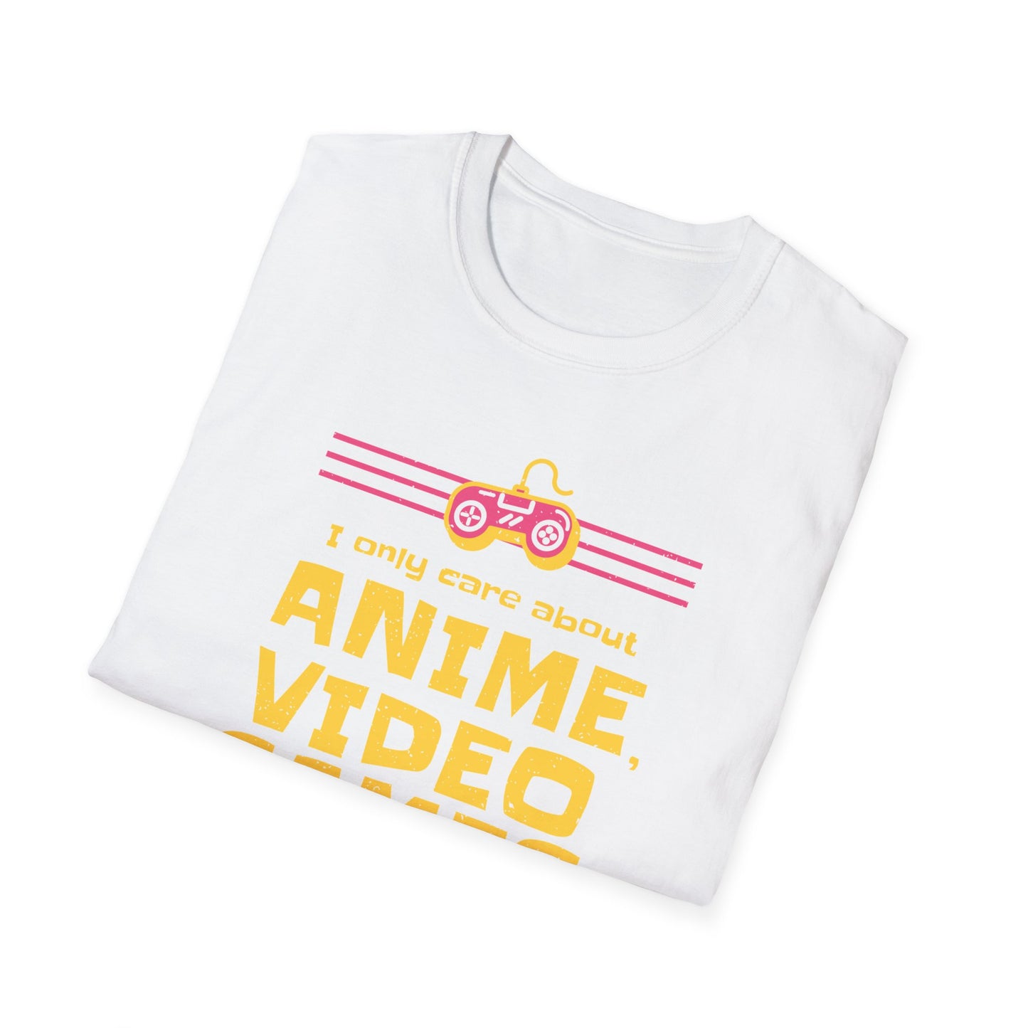 I Only Care about Anime, Video Games and Food T-Shirt, Funny Graphic Tee Gift, Unisex