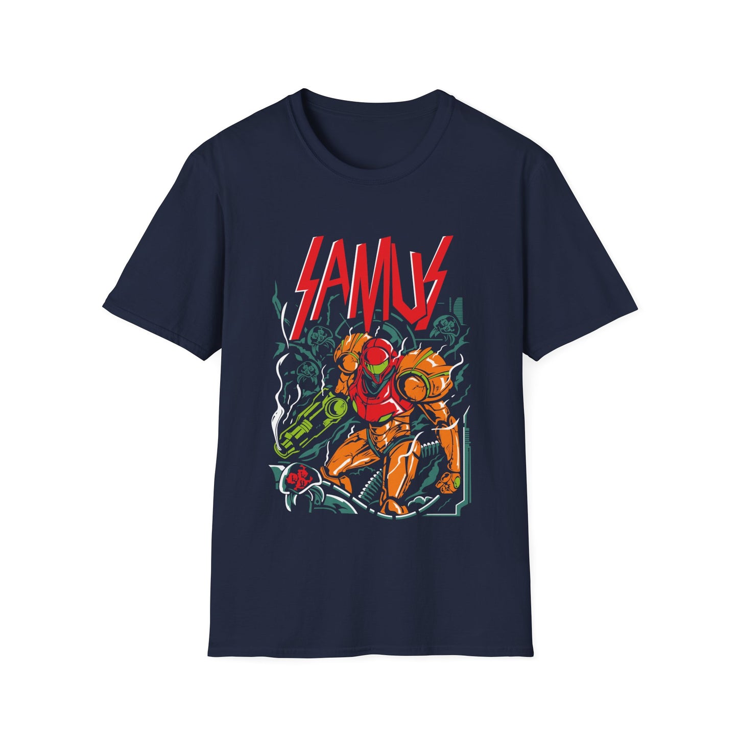 Met Samus Aran Graphic T-Shirt, Retro Gamer Tee, Unisex