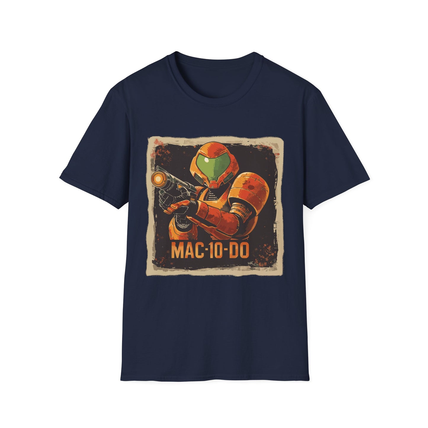 Retro Met Roid Samus Tee, Nostalgia Gamer T-Shirt Design, Unisex Softstyle