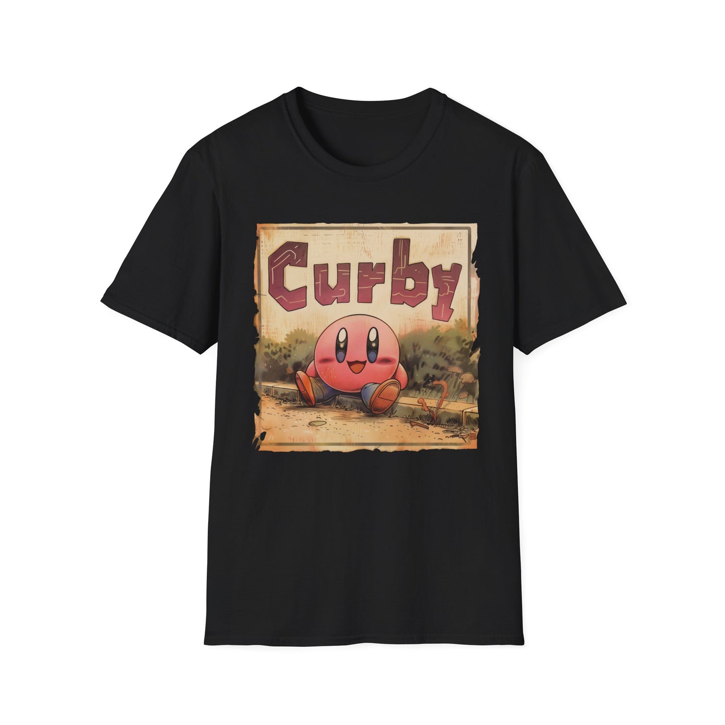 Funny Kirby T-Shirt "Curby", Video Game Graphic Tee, Unisex