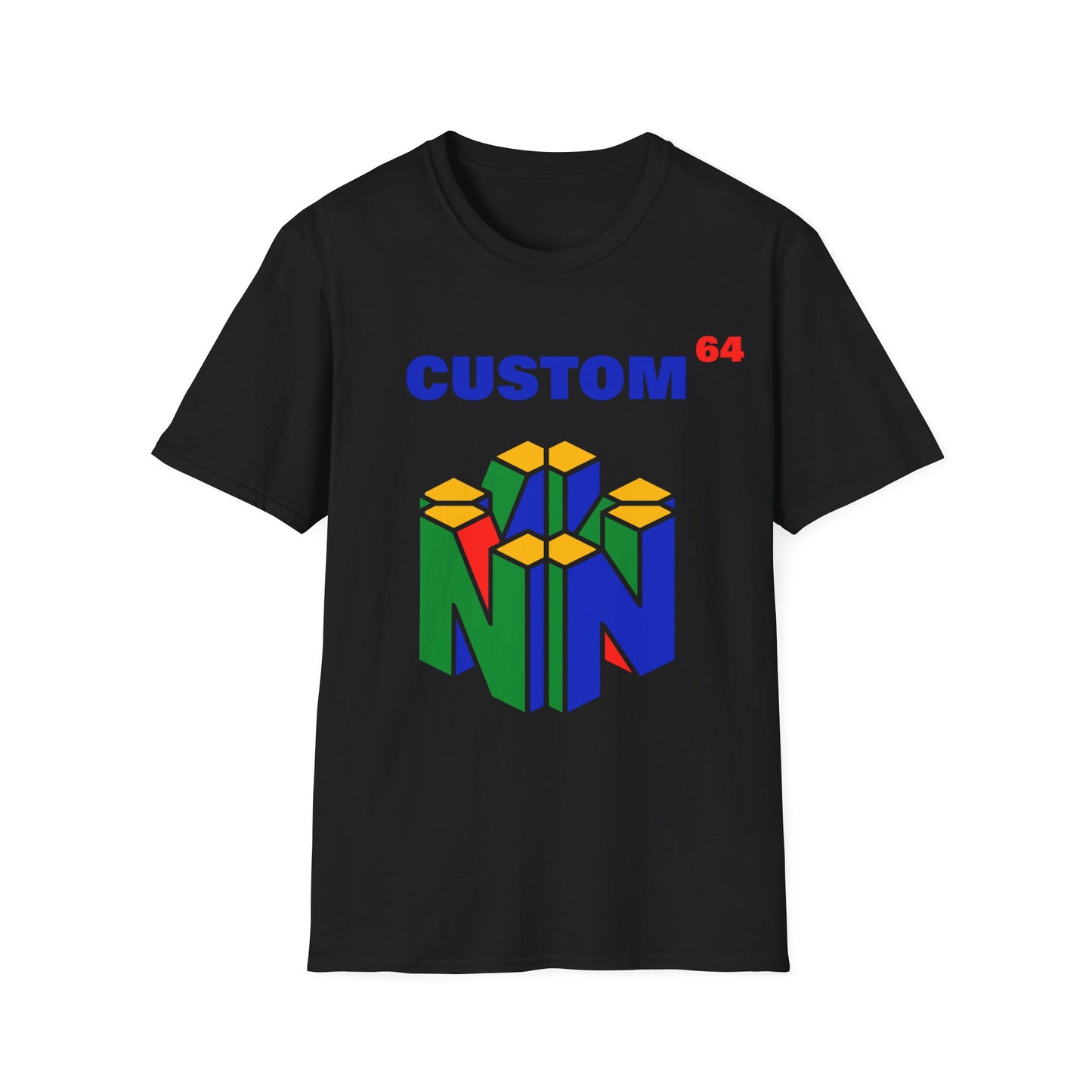 Custom N64 Logo Style T-Shirt, Vintage Gamer Tee, Unisex