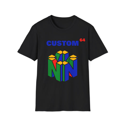 Custom N64 Logo Style T-Shirt, Vintage Gamer Tee, Unisex